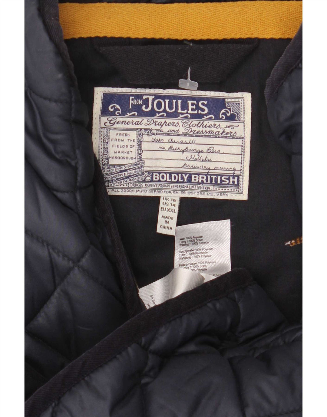Joules Dame Quilted Gilet UK 18 XL Navy Blue Polyester