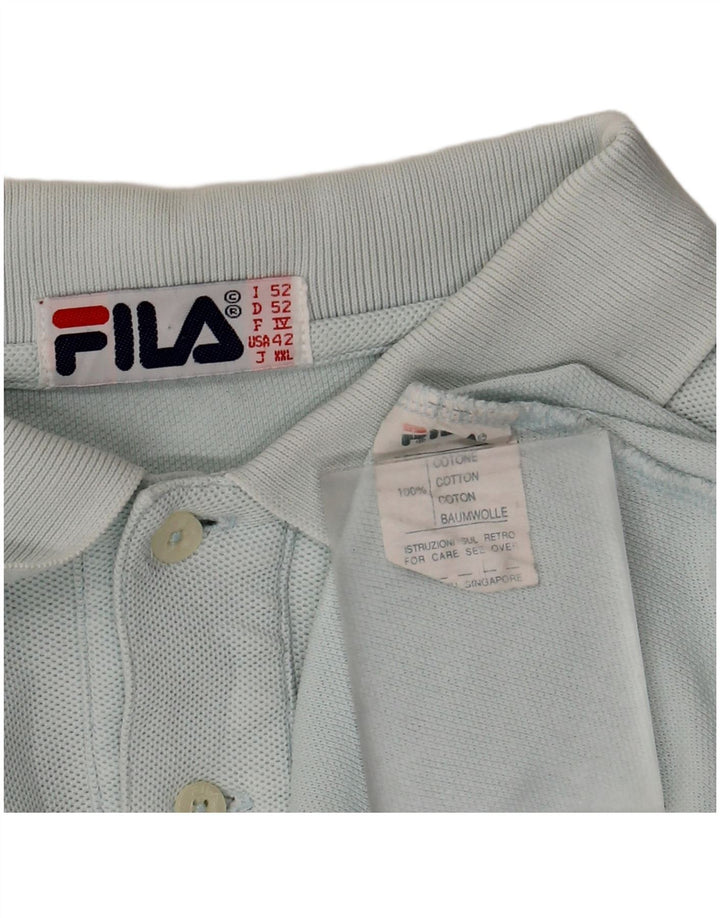 FILA Langærmet Polo Shirt til mænd IT 52 Stor Blå Bomuld