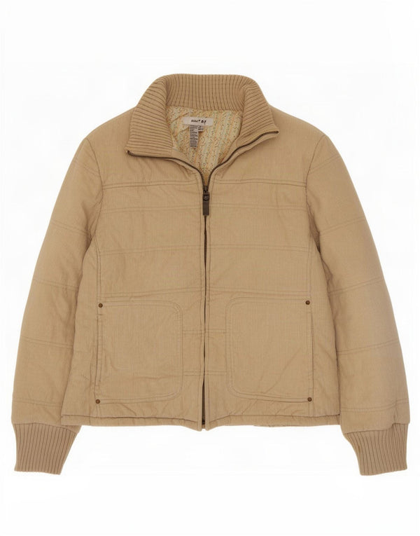 Zara Womens Corduroy Jacket UK 14 Large Beige Cotton