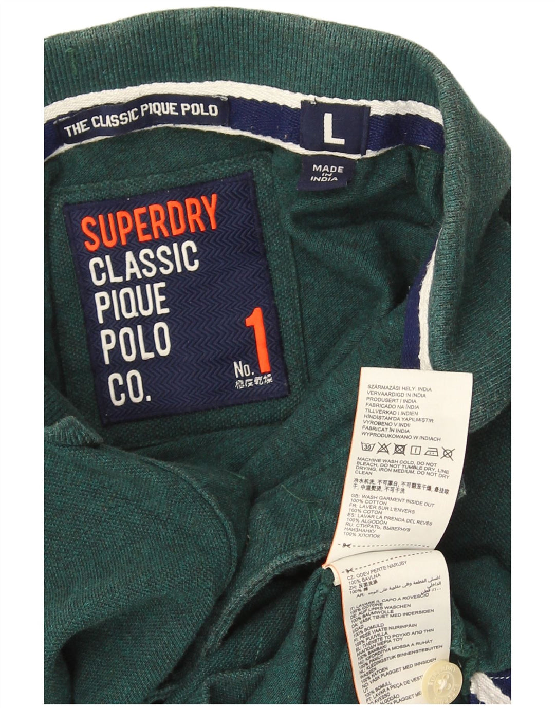Superdry Polo Shirt til mænd Stor grøn bomuld