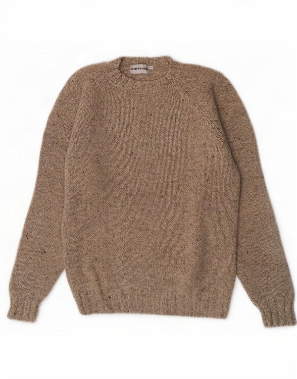 Enara Maglie Herre Boat Neck Jumper Sweater Medium Beige Flecked Wool