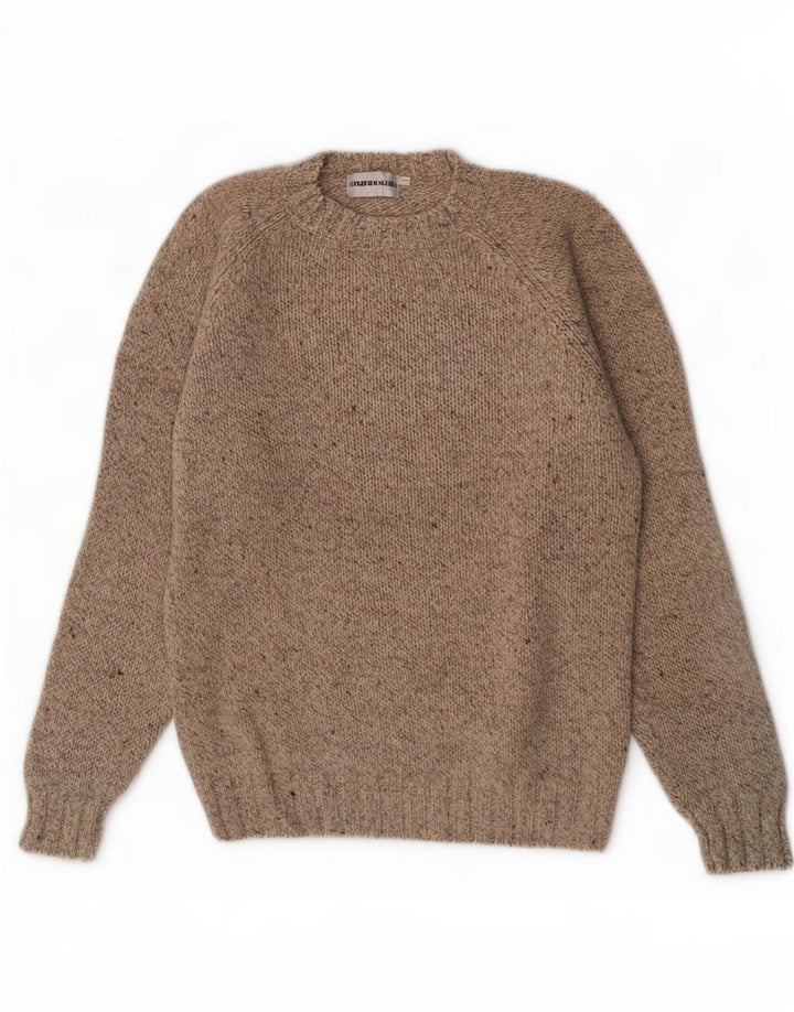 Enara Maglie Herre Boat Neck Jumper Sweater Medium Beige Flecked Wool