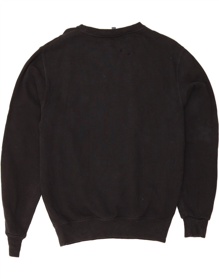 ELLESSE Womens Oversized Graphic Sweatshirt Jumper UK 10 Small Black Vintage Ellesse and Second-Hand Ellesse from Messina Hembry 