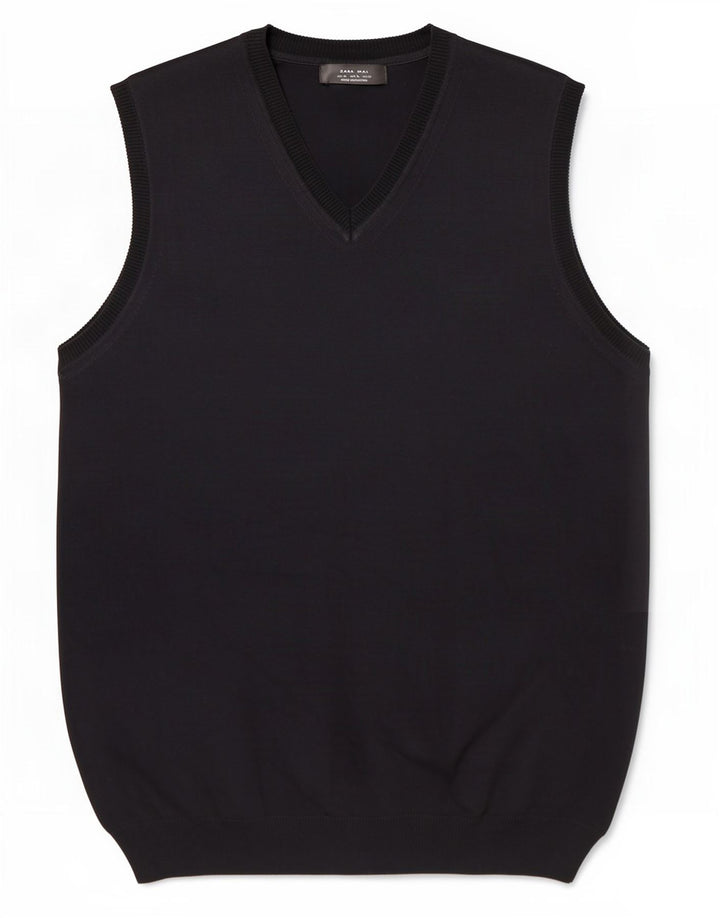 Zara Herrevest Tank Top XL Sort Bomuld