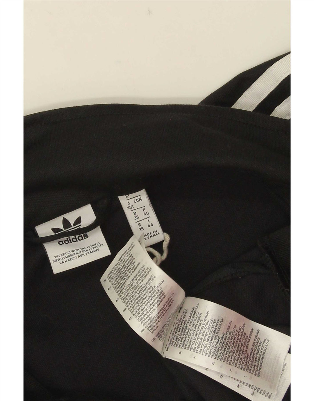 Adidas træningsdragt topjakke til kvinder UK 12 Medium Sort bomuld