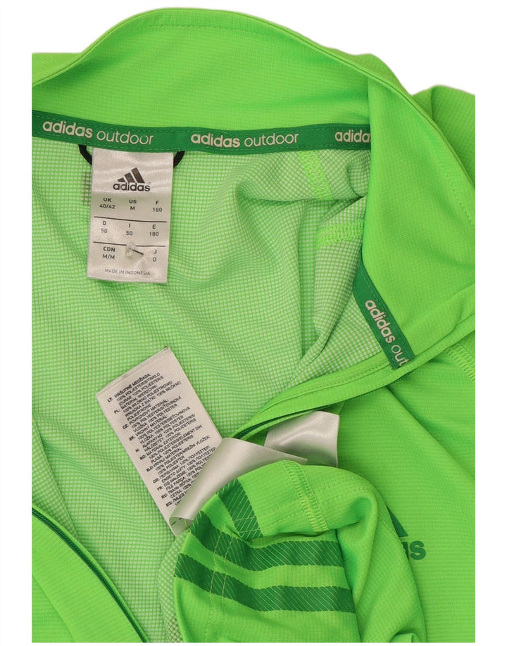 Adidas Pullover med lynlås til mænd til mænd, træningsdragt Top UK 40/42 Medium Green Polyester