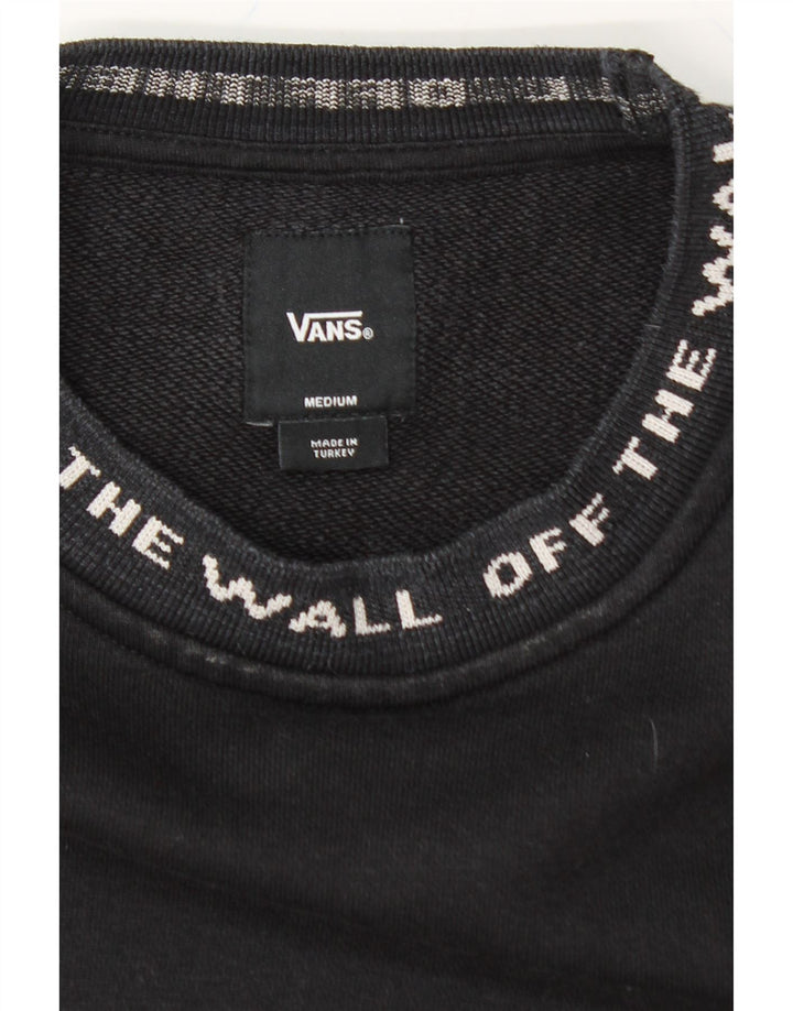 VANS Mens Graphic Sweatshirt Jumper Medium Black Vintage Vans and Second-Hand Vans from Messina Hembry 