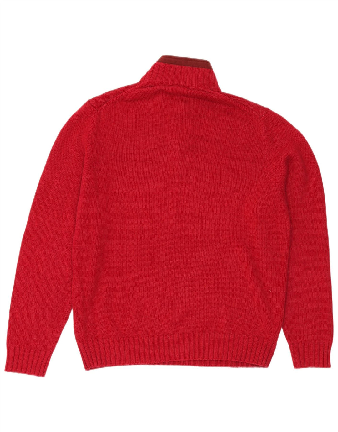 Massimo Dutti Herre Zip Neck Jumper Sweater XL Rød Bomuld