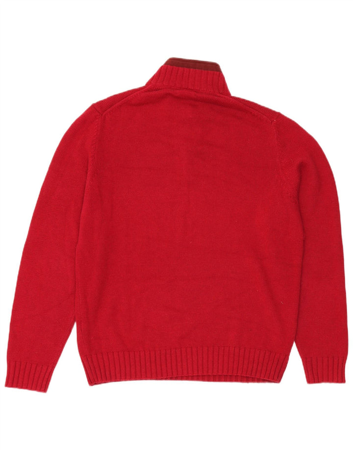 Massimo Dutti Herre Zip Neck Jumper Sweater XL Rød Bomuld