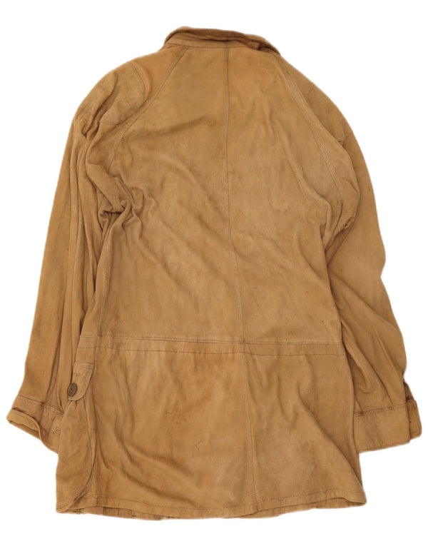 Vintage ruskindsfrakke til kvinder UK 8 Small Beige