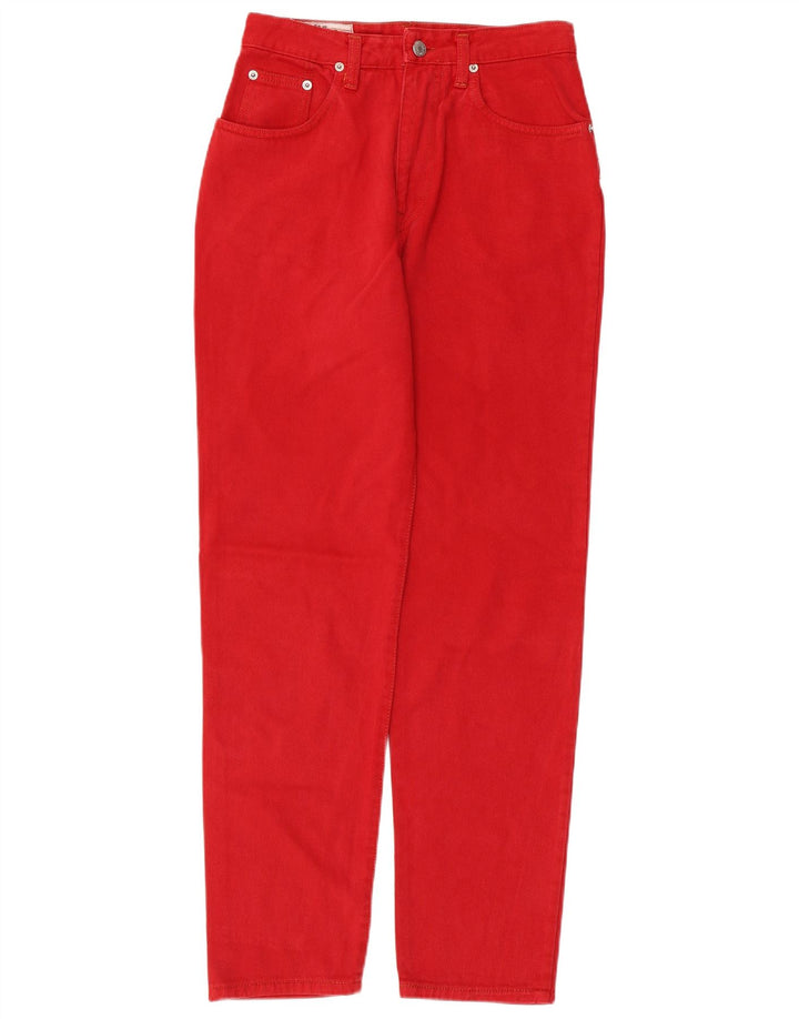 Uniform dame jeans med høj talje W30 L29 rød bomuld