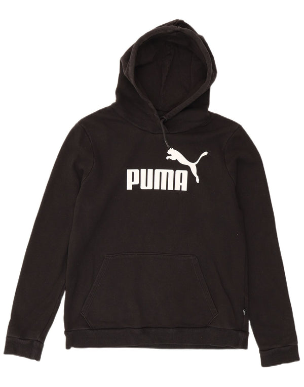 Puma Graphic Hoodie Jumper UK 16 Large Black Bomuld