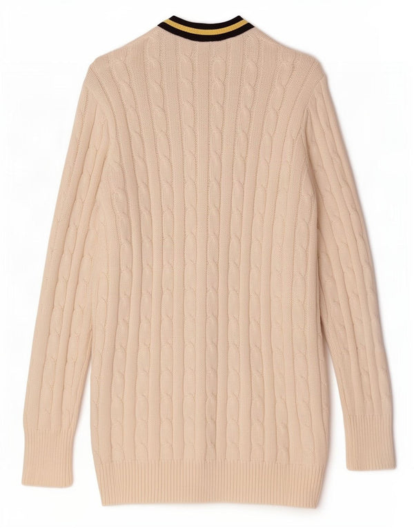 Ralph Lauren Dame Cardigan Sweater UK 14 Medium White Bomuld