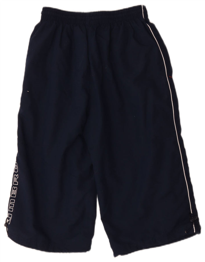 Umbro Herre Graphic Bermuda Sports Shorts Small Navy Blue Polyester