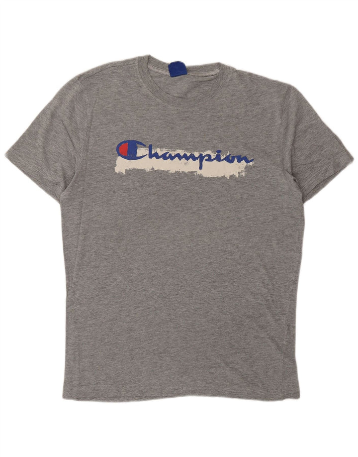 CHAMPION Grafisk T-shirt til mænd, stor grå flækket