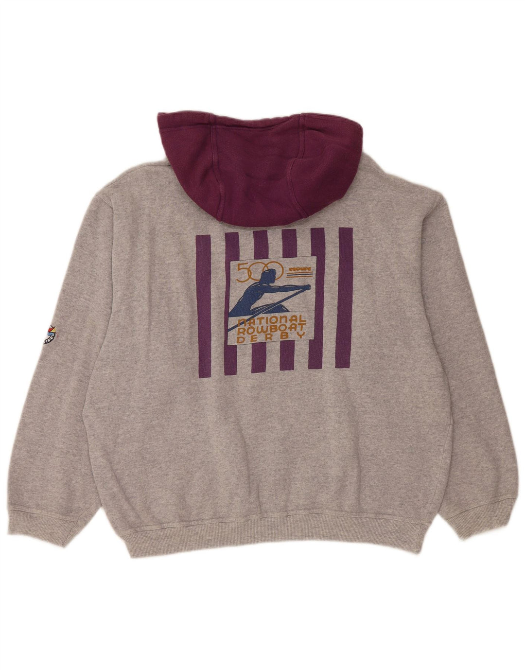 L'Equipe Dame Grafisk Loose Fit Hættetrøje Jumper UK 20 2XL Grå Bomuld