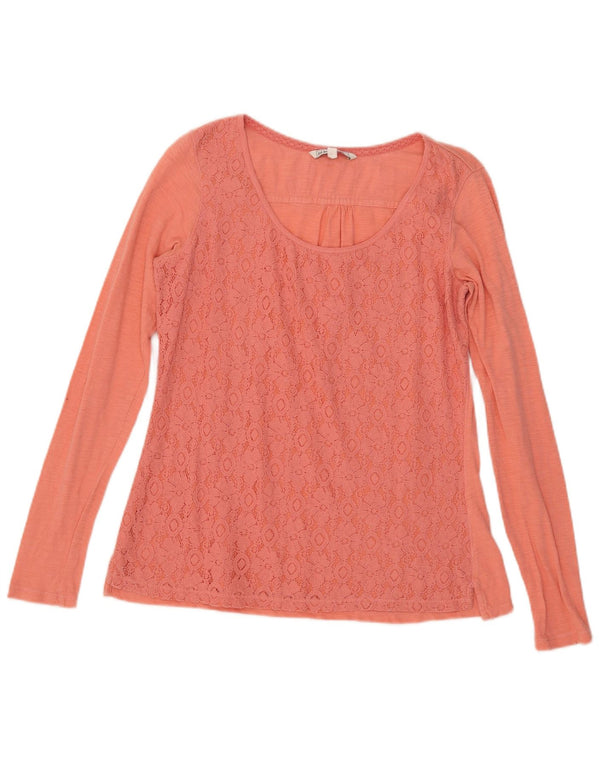 Fat Face Dame Top Langærmet UK 12 Medium Pink Floral Bomuld