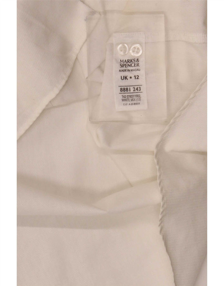 Marks & Spencer Dameskjorte UK 12 Medium White Bomuld