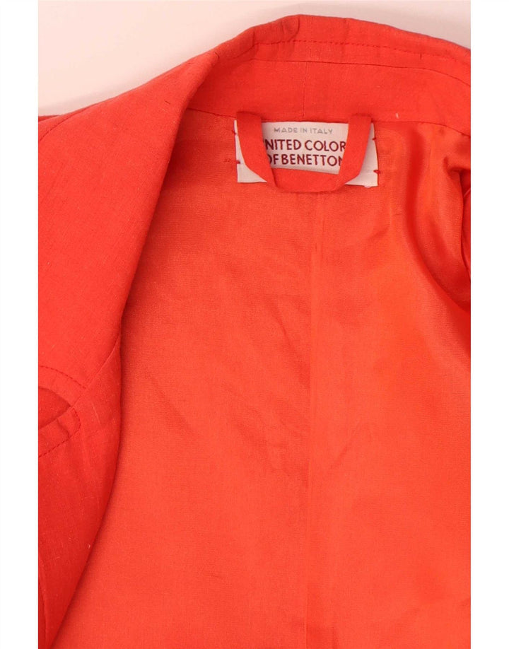 Benetton Dame Overfrakke UK 14 Medium Orange