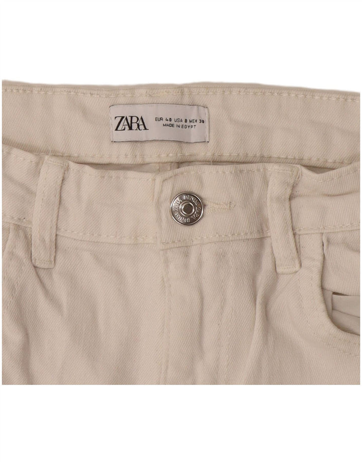 Zara Dame Straight Jeans EU 40 Medium W30 L27 Hvid