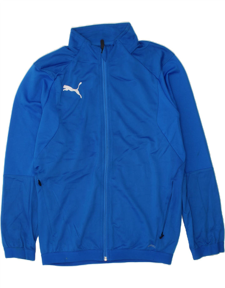 PUMA Boys Tracksuit Top Jacket 13-14 Years Blue Polyester Vintage Puma and Second-Hand Puma from Messina Hembry 