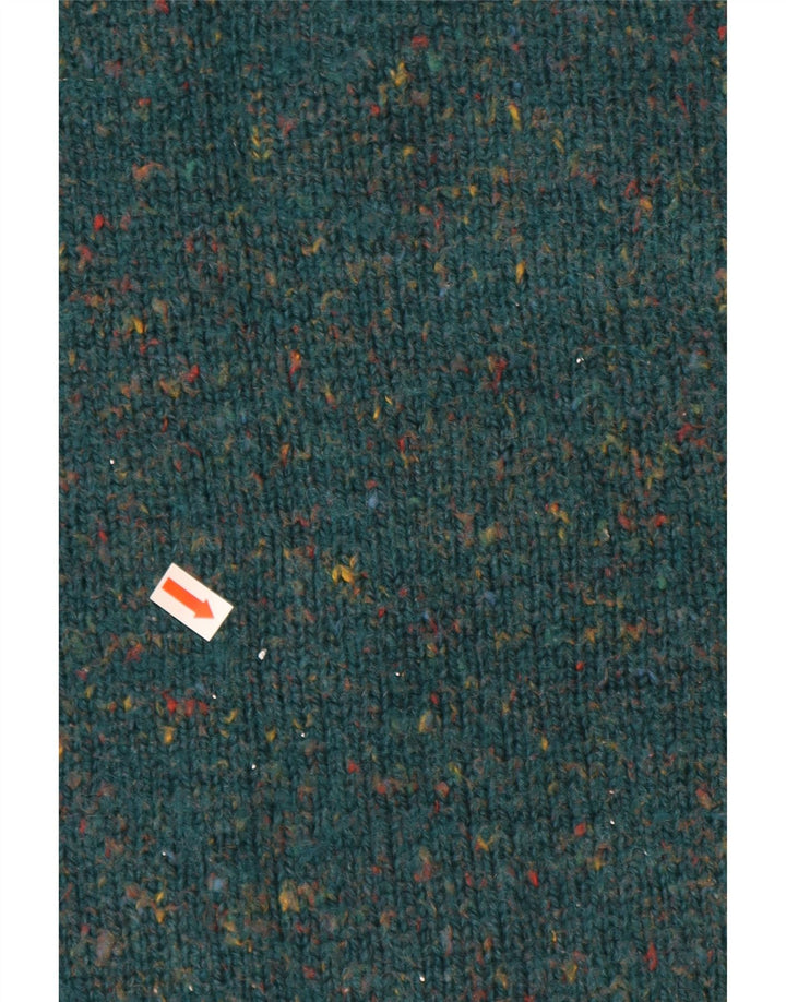 VINTAGE Dame Turtle Neck Jumper Sweater UK 14 Large Green Flecked