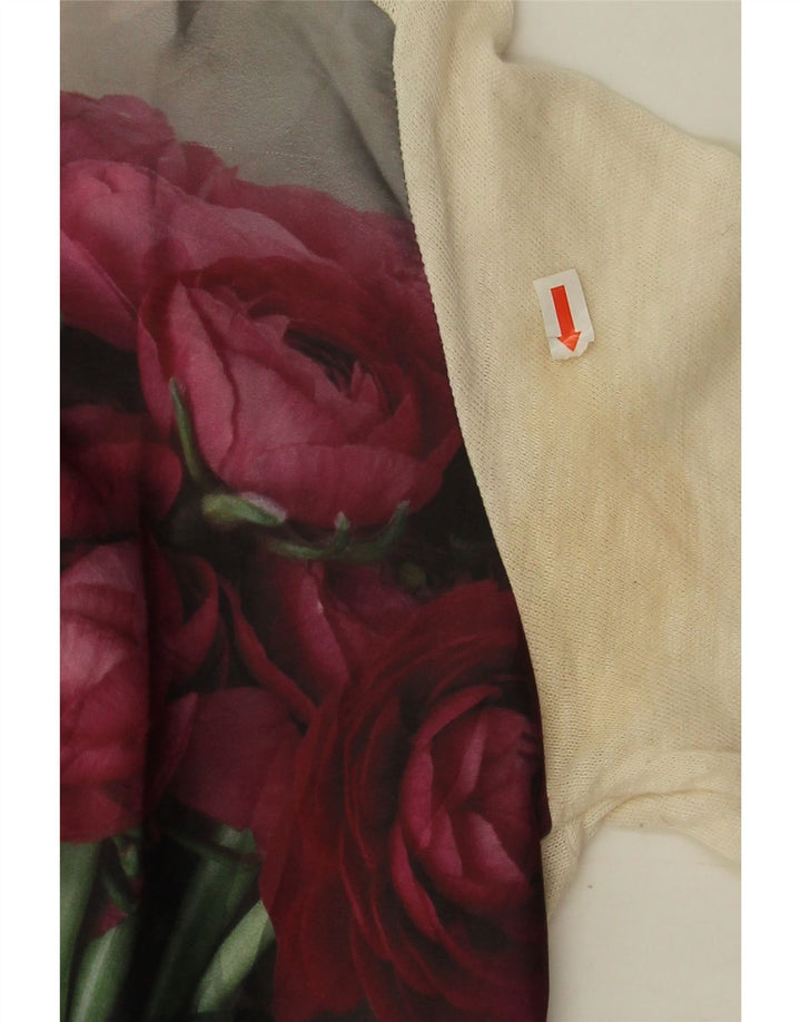 Zara Dame Top 3/4 ærmer UK 14 Medium Beige Floral