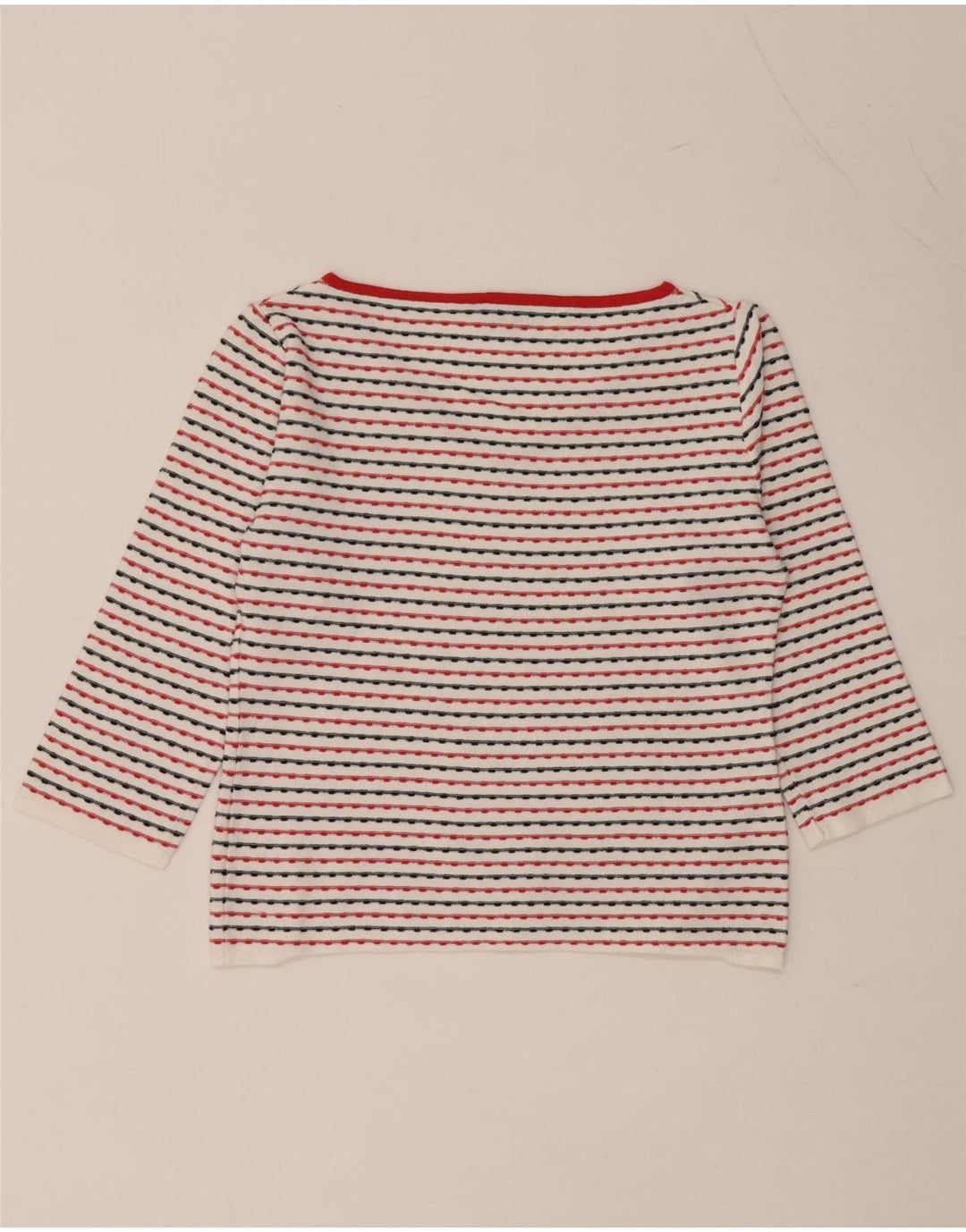 MAX & CO. Crop Top til kvinder 3/4 ærmer UK 14 Stor hvid stribet viskose