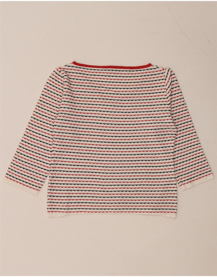 MAX & CO. Crop Top til kvinder 3/4 ærmer UK 14 Stor hvid stribet viskose
