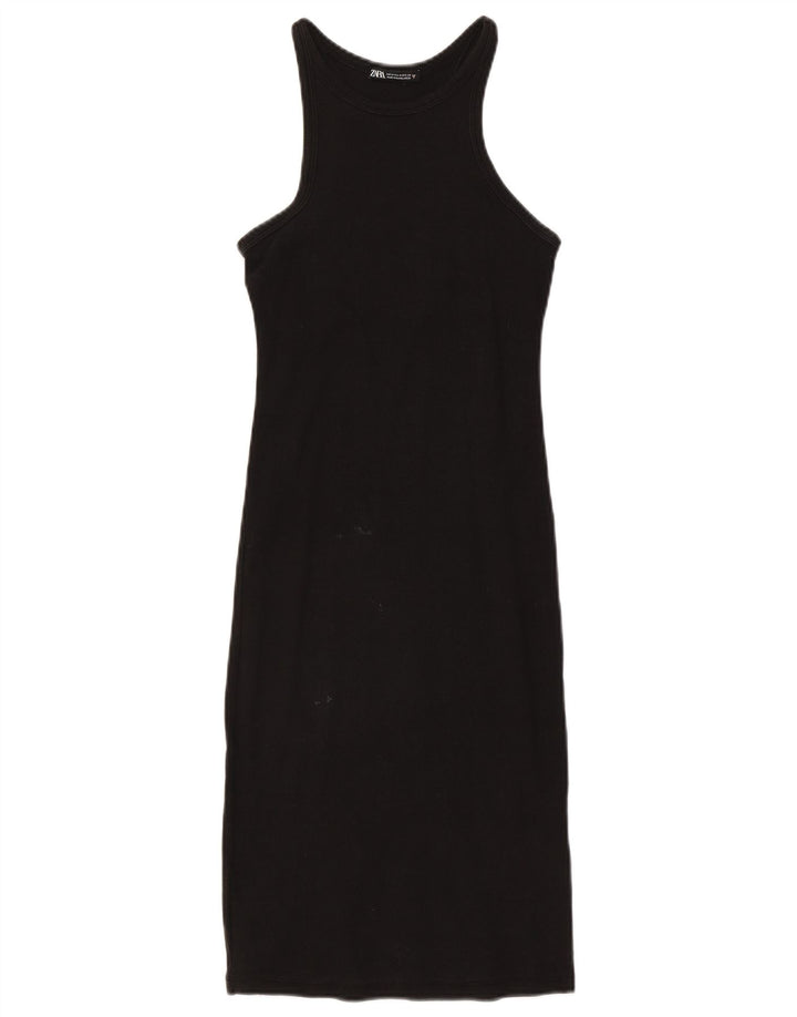 Zara Womens Sleeveless Bodycon Dress UK 12 Medium Black