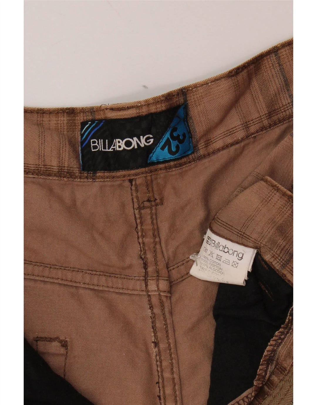 BILLABONG Grafiske Casual Shorts til mænd W32 Medium Beige Ternet bomuld