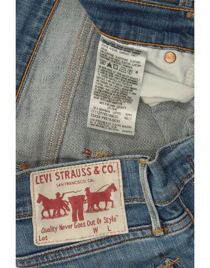 Levi's Slim Jeans til mænd W32 L34 blå bomuld