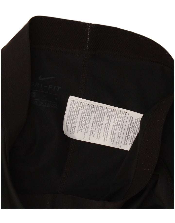 Nike Dame Dri Fit Grafiske Leggings UK 12 Medium Sort Polyester