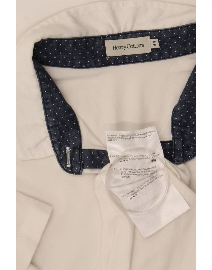 Henry Cottons Dame Polo Shirt IT 44 Medium Hvid Bomuld