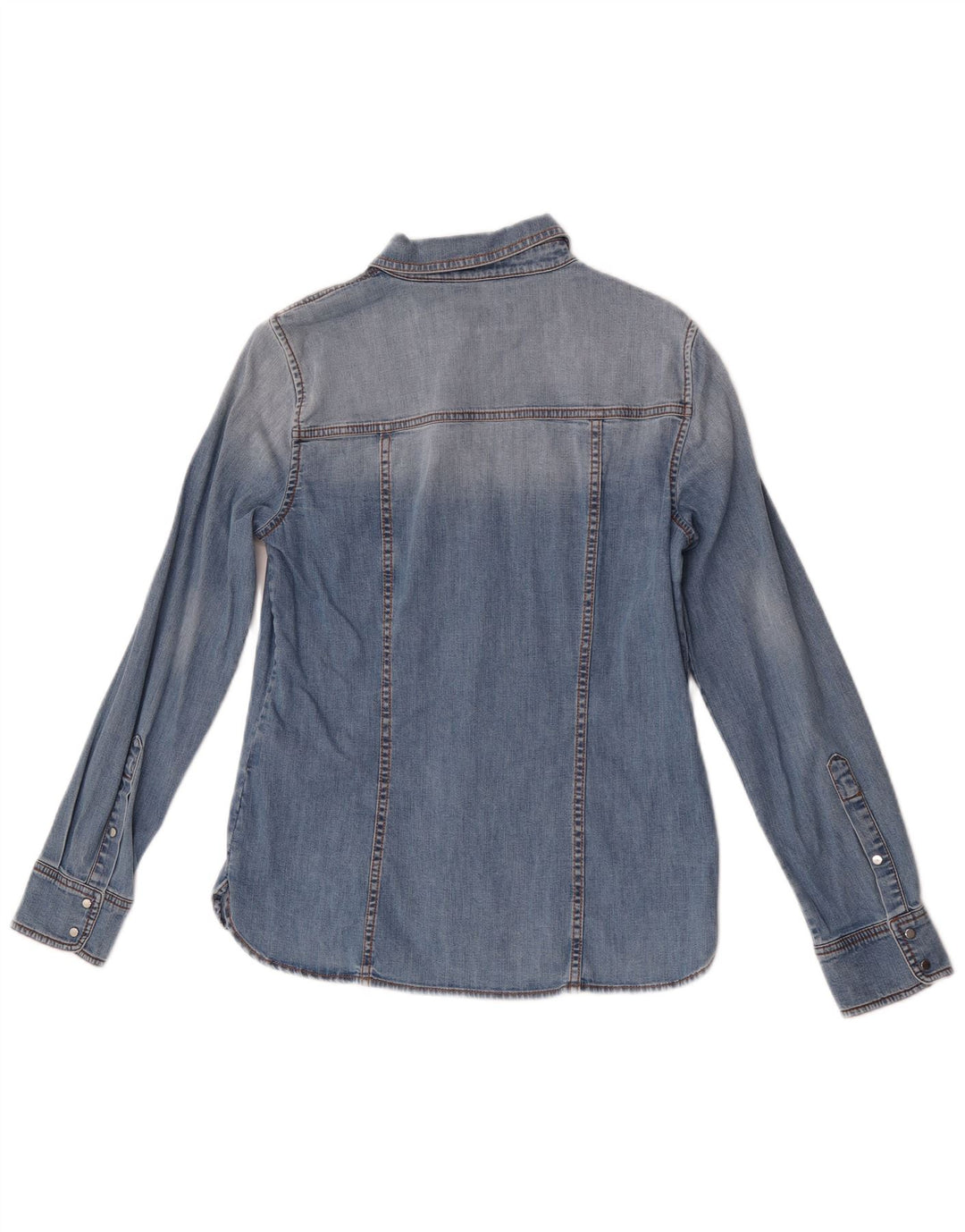 Marella Dame Denim Shirt UK 10 Small Blue Cotton