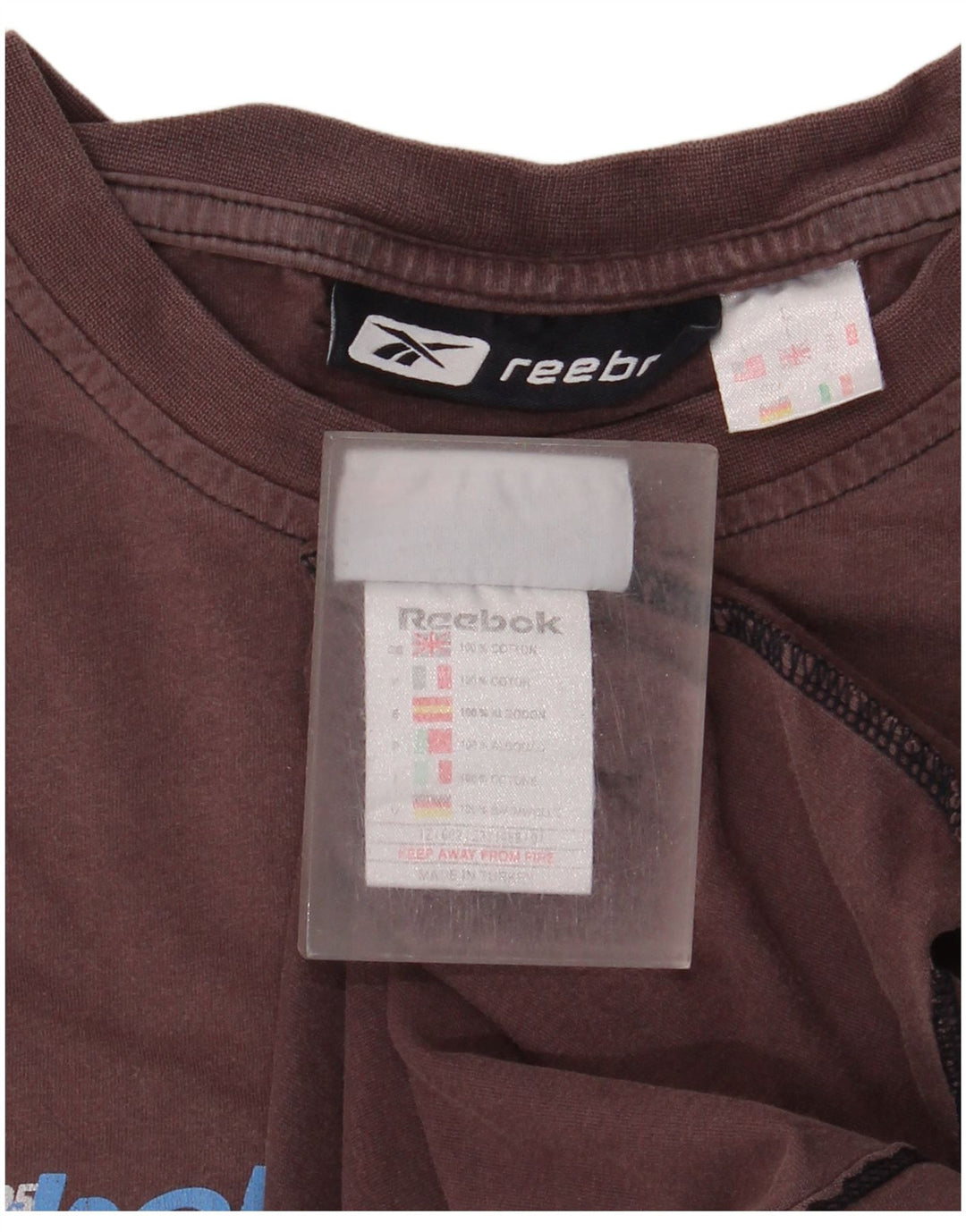 Reebok Herre grafisk T-shirt Top Stor brun bomuld