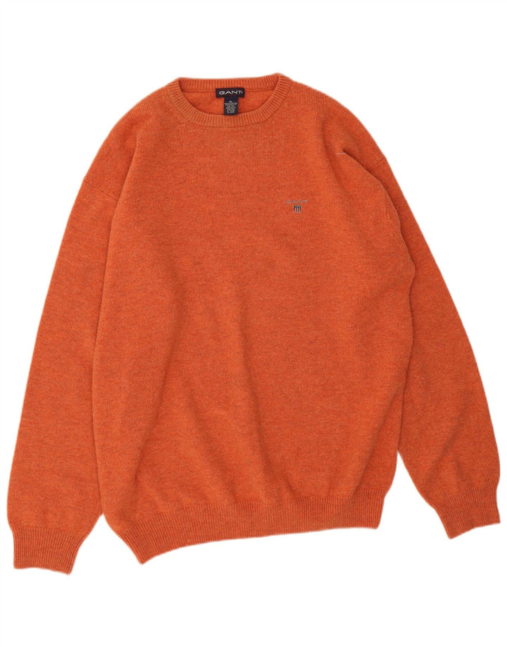 Gant Herre trøje med rund hals XL Orange lammeuld