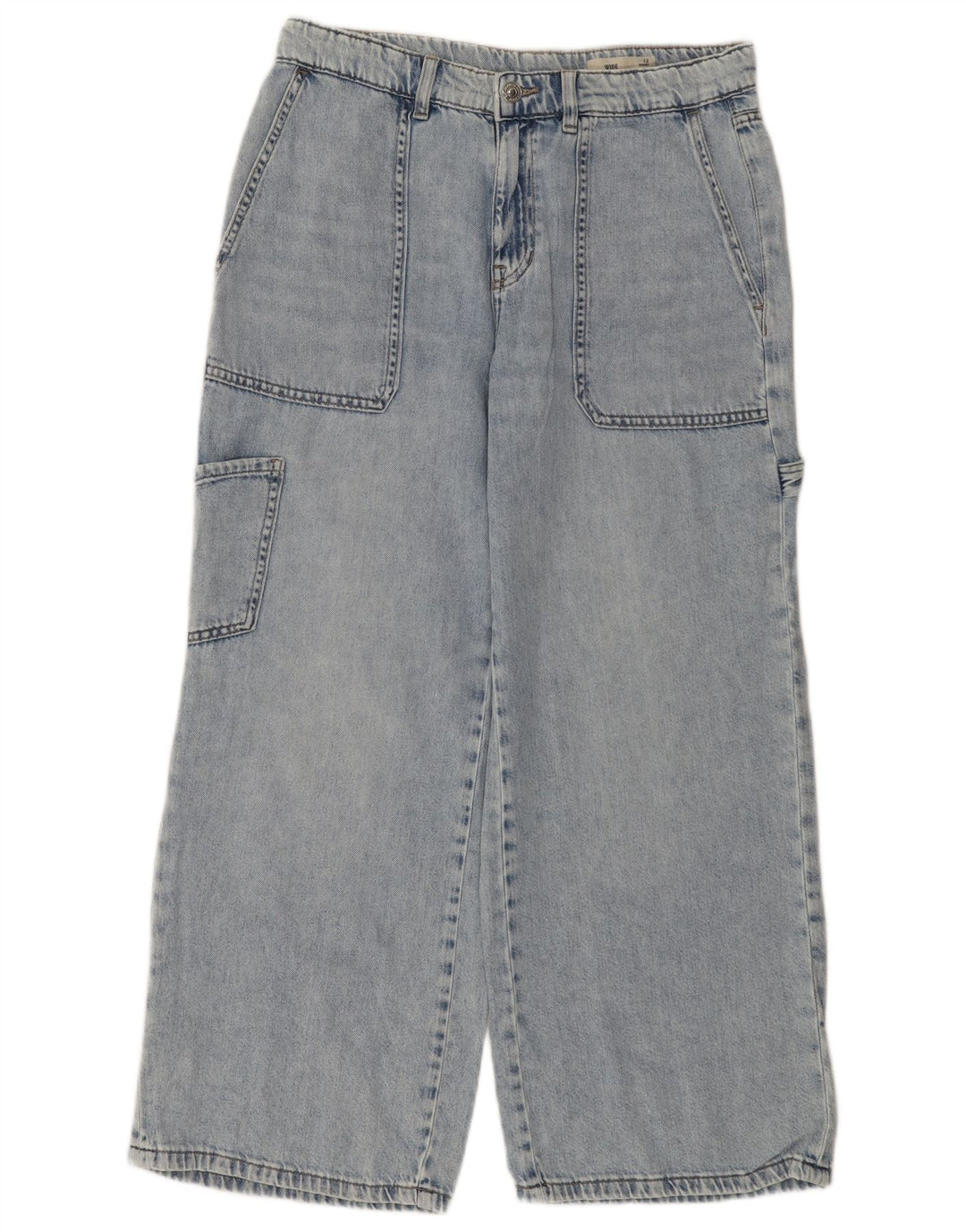 Marks & Spencer Dame Cargo Jeans med brede ben UK 12 Medium W32 L28 Blå