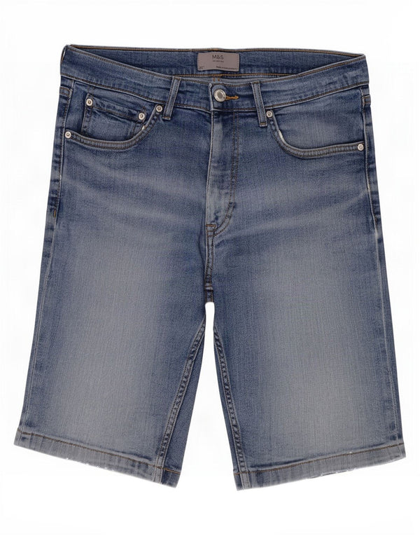 Marks & Spencer Herre Denim Shorts Medium W32 Blå Bomuld