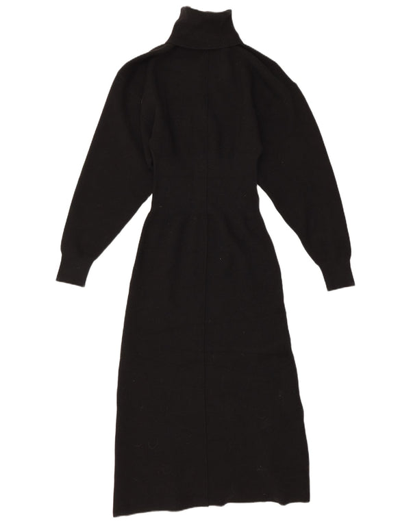 Zara Dame Langærmet Jumper Dress UK 8 Small Black Viscose