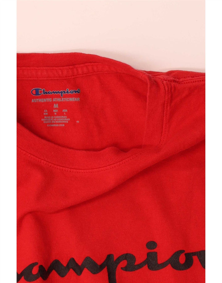 Champion Herre grafisk T-shirt Top Medium Rød Bomuld