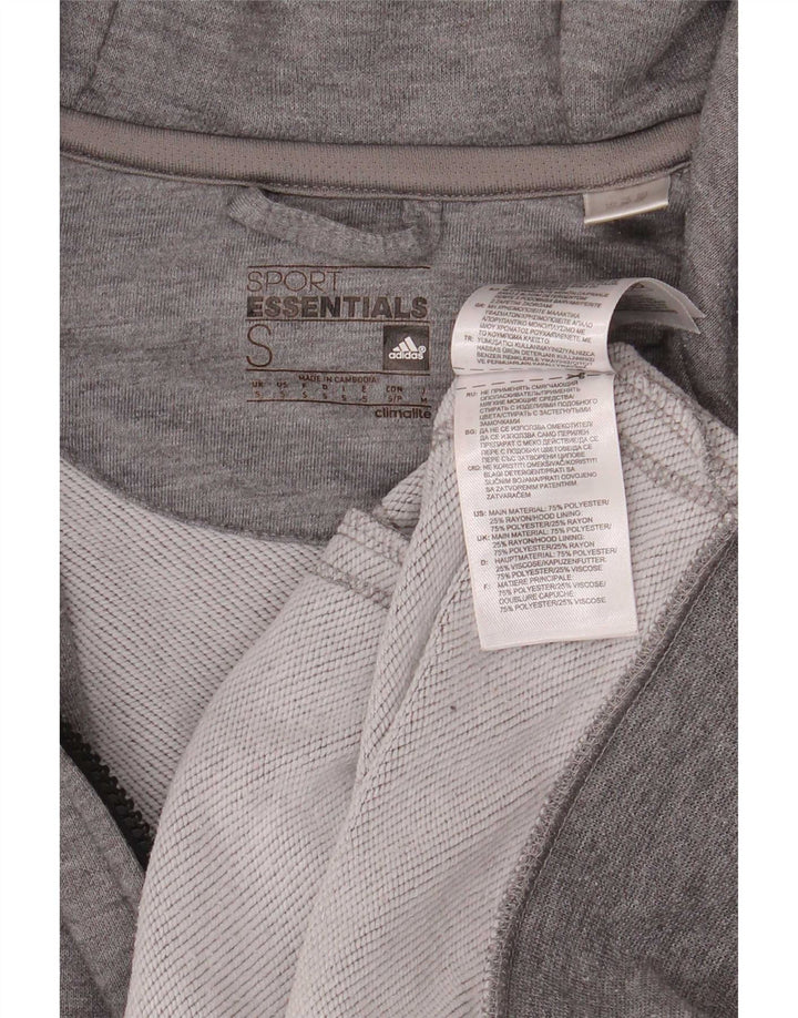 Adidas Herre Climalite hættetrøje med lynlås, lille grå flækket polyester