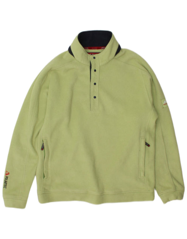 Musto Herre Button Neck Fleece Jumper Medium Green Polyester