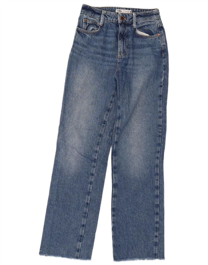 Zara Dame Straight Jeans EU 34 2XS W24 L29 Blå