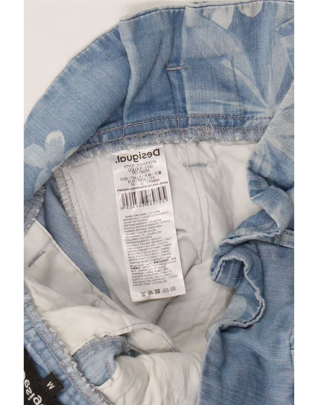 Desigual Dame Cargo Harem Bukser Medium W32 L28 Blue Floral Lyocell