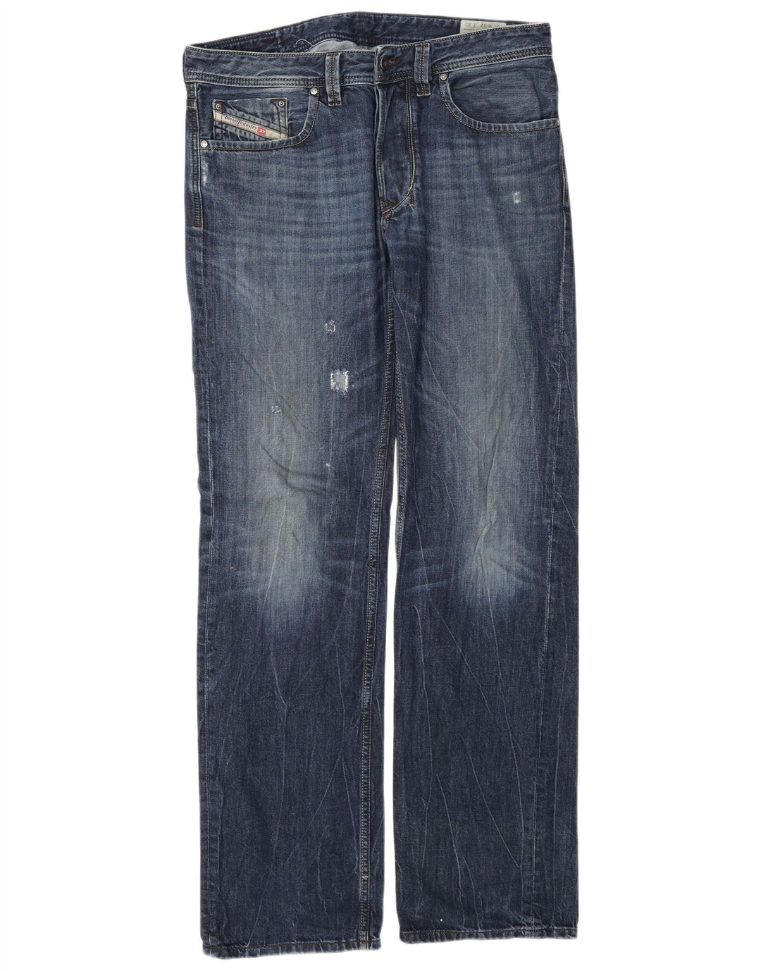 Diesel Herre Straight Jeans W32 L32 Blå Bomuld