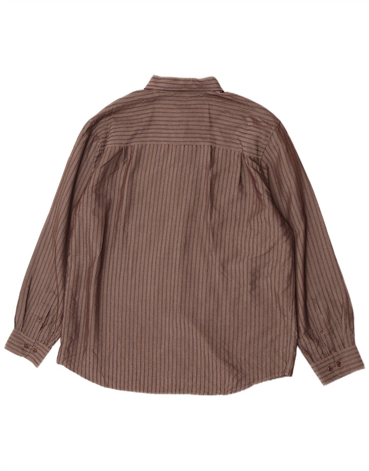 M&Co herreskjorte XL brun stribet viskose
