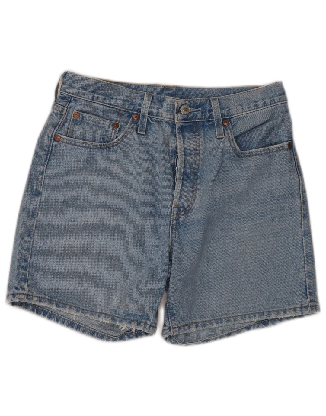 LEVI'S Womens 501 High Waist Distressed Denim Shorts W27 Medium Blue