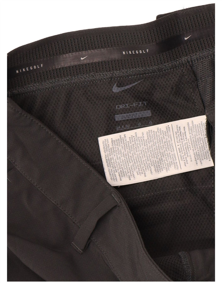 NIKE Mens Dri Fit Slim Fit Chino Trousers W34 L30 Grey Polyester