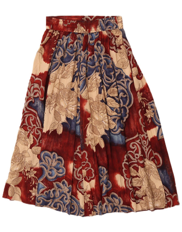 Pippa Dee Kvinder Plisseret Flared Skirt UK 12 Medium W28 Multicolored Floral